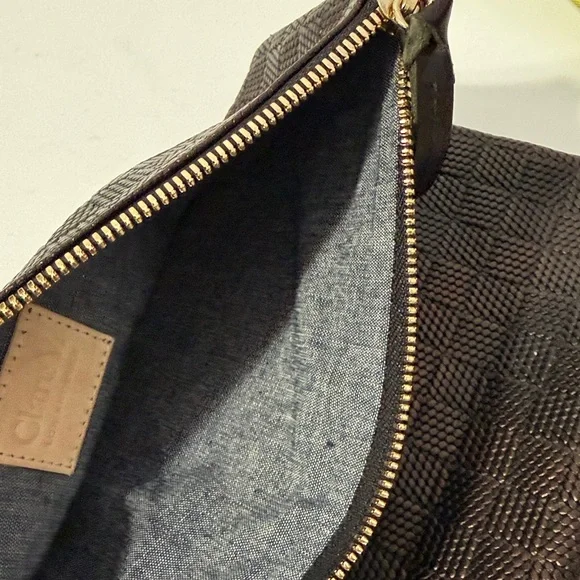 Clare V Cream Leather Tag on Blue Fabric worn once - Picture 11 of 11